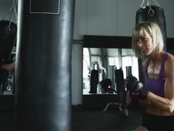 kickboxing class at the gym Stock Footage