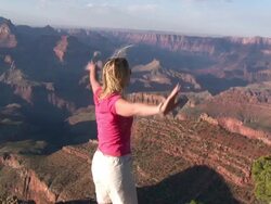 HD: Tourist at Grand Canyon Stock Footage