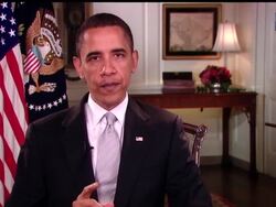 President Barack Obama pushed on Saturday for passage of a financial overhaul bill being debated on Capitol Hill, saying it would empower consumers and bring back-room investment deals "into the light of day." News Clip