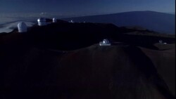 Observatory domes are seen on the summit of Mauna Kea in Hawaii. Stock Footage