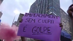 CLEAN : Pro Rousseff demonstrators take to the streets of Rio de Janeiro News Clip