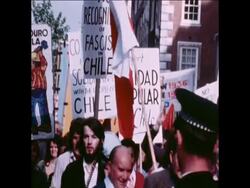 SYND 16-9-73 PRO-ALLENDE DEMONSTRATION IN LONDON News Clip
