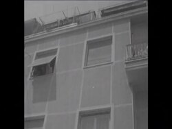 SYND 10-6-69 THE BLOCK OF FLATS IN CENTRAL ATHENS WHERE PANAGOULIS WAS ARRESTED. News Clip
