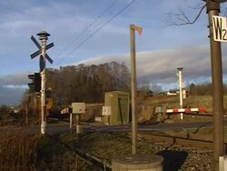 Railway crossing Stock Footage