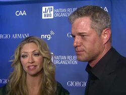 INTERVIEW- Eric Dane & Rebecca Gayheart on supporting the cause and knowing where their money goes at 3rd Annual Sean Penn & Friends 'Help Haiti Home' Gala Presented By Giorgio Armani To Benefit J/P Haitian Relief Organization Stock Footage