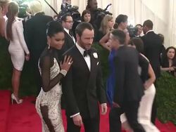 Chanel Iman and Tom Ford at Schiaparelli And Prada: Impossible Conversations Costume Institute Gala  Stock Footage