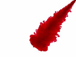 Red Ink falling into Water against White Background, Slow motion Stock Footage