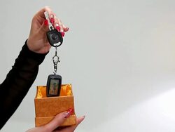 Gift the car Stock Footage