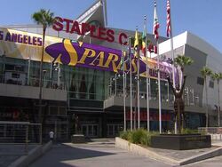 Exterior of Staples Center Stock Footage