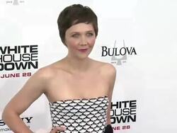 Maggie Gyllenhaal at White House Down Premiere Stock Footage