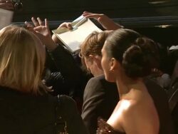 Jared Harris and Allegra Riggio at the Sherlock Holmes: A Game Of Shadows: European Premiere at Empire Leicester Square on December 08, 2011 in London, England (Footage by WireImage Video/Getty Images) Stock Footage