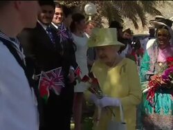 Queen Attends Garden Party In Oman News Clip