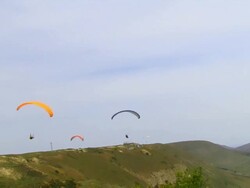 Paragliders in Mountain Stock Footage