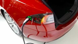 Electric Car Plugged In Charging Battery 4K Stock Footage