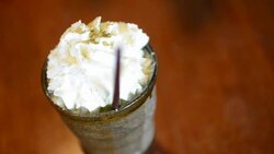 HD:whipping cream dessert for relax time Stock Footage