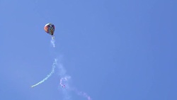 hot air balloon simulator in thailand Stock Footage