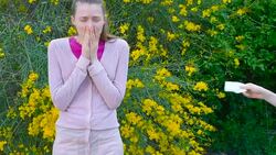 spring allergy on flowering Stock Footage