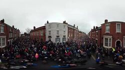 Ashbourne Shrovetide Football Match 2018 Stock Footage