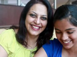 Cheerful Asian Indian Mother and Daughter Stock Footage