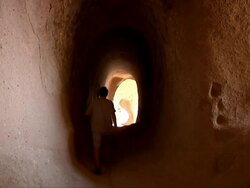 Man in Tunnels Stock Footage