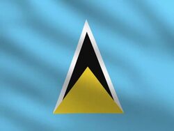 Saint Lucia Flag Stock Footage