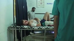 CLEAN : Syria: three killed in air strikes on rebel held Douma News Clip