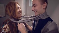 Image Sequence. OUTSIDER IN.Young Couple, Rule Breakers, Dress Up In Tight Space. Stock Footage