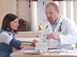 HD: Doctor Checking Blood Pressure Stock Footage