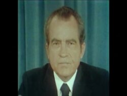 SYND 8-11-73  PRESIDENT NIXON ADDRESSES THE NATION ON CALLS FOR HIS RESIGNATION News Clip