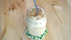 Stirring Iced Coffee in Cafe. Stock Footage