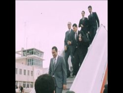 SYND 17 4 77 EGYPTIAN VICE PRESIDENT MUBARAK ARRIVES IN AMMAN News Clip