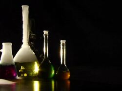 Beakers - Slow Motion Locked WS 5 Stock Footage