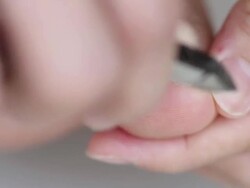 Close up of foot during a cleaning, pedicure Stock Footage