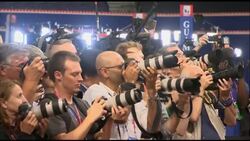 Romney rehearses, walks through speech on convention stage News Clip