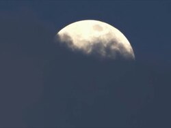 MS T/L Shot of dark clouds passing in front moon / Jerusalem, Judea, Israel Stock Footage