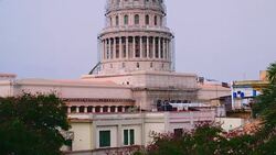 Havana, Cuba, Capitol Dome at Dusk Stock Footage