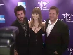 Bryn Mooser, Olivia Wilde and director David Darg at the 2011 Tribeca Film Festival - Shorts Program: One For All  Stock Footage