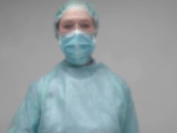 Doctor Touching Tablet Computer Screen Stock Footage