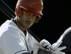 MS SLO MO Baseball player swinging bat in baseball game / Thousand Oaks, California, USA Stock Footage