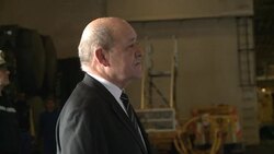 CLEAN : French defense minister on aircraft carrier in the Gulf News Clip