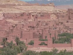 WS PAN View of AÃƒÂ¯t benhaddou / AÃƒÂ¯t Benhaddou, Ouarzazate, Morocco Stock Footage