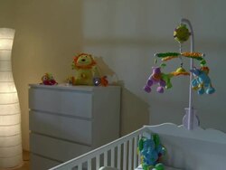 HD CRANE: Nursery Room At Night Stock Footage