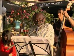 Jazz trio - piano, double bass and flautist / AUDIO Stock Footage