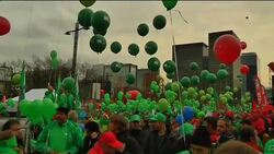 Thousands gather to protest austerity measures agreed in 2012 budget News Clip