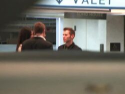 Terri Seymour & Ben Savage leaving Trousdale in West Hollywood at the Celebrity Sightings in Los Angeles at Los Angeles CA. (Footage by WireImage Video/GettyImages) Stock Footage