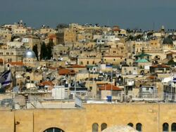 WS Rooftops of old city / Jerusalem, Judea, Israel Stock Footage