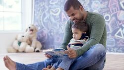 Reading with Dad Stock Footage