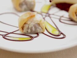 Filo wrapped chocolate dumplings Stock Footage