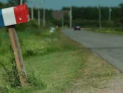 mailbox on the roadside with the color of Acadia Stock Footage