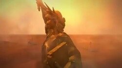 The Statue of Liberty raises her torch amid smoke and dust in a middle eastern oilfield. Stock Footage